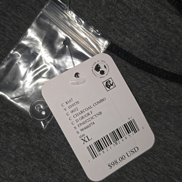 FREE PEOPLE Chill Evening PJ Set / Charcoal Combo - Picture 6 of 10